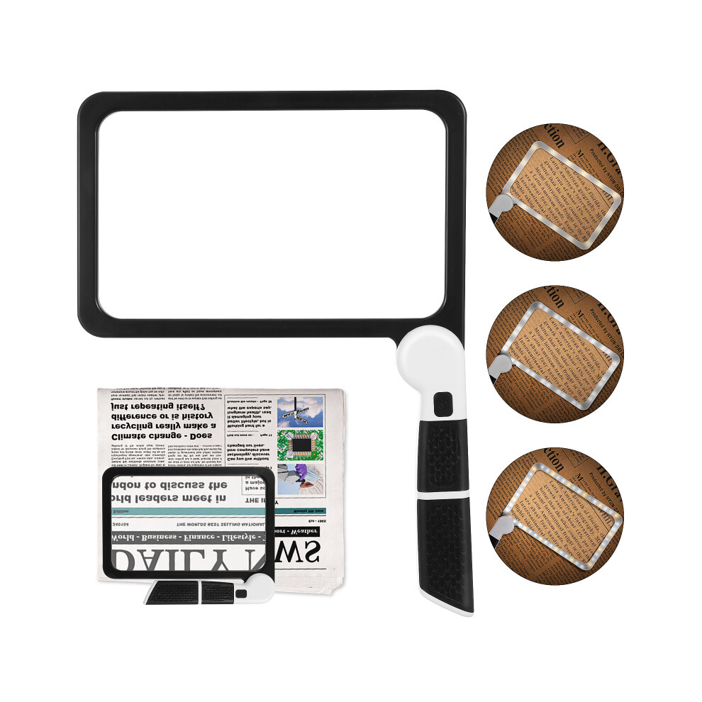 Lente D'ingrandimento Per Lettura, Lente D'ingrandimento Portatile, Grande Lente D'ingrandimento Illuminata, Lente D'ingrandimento Pieghevole-image