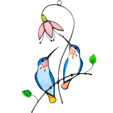 Lasimaalaus kolibri-koriste metalli-ikkunaan roikkuvat koristeet koukulla muistolahjat