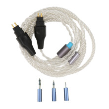 2-nastainen äänikaapeli, 4-johtiminen, hopeoitu kupari, 3-in-1-kaapelin vaihto HD650 HD660S HD6XX HD600 HD660 HD580 -laitteille