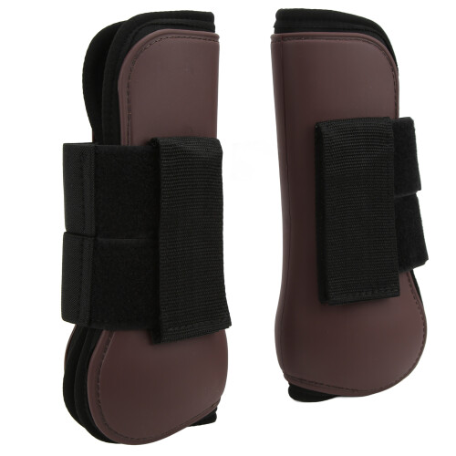 Horse Support Boots PU Shell & Neoprene, Brown, Front, M 1