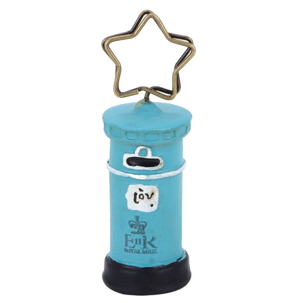 Cute Mailbox Resin Memo Card Photo Metal Clip Note Message Holder Home Decor DIY CraftBlue-image-OPC-PJPPSJ8-NEW