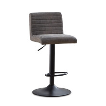 (1PCS Suede Grey) Set of 1/2 Swivel Bar Stools Height Adjustable