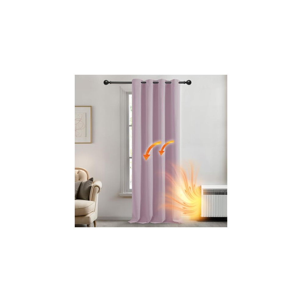 Nursery Decoration Thermal Insulated Blackout Curtain Material Window Treatments Room Darkening Top Eyelet Curtain For Bedroom 52"X 72" Baby Deconovo