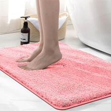 wyewye Microfibre Bath Mat, 2cm Super Thick, Super Absorbent Bathroom Rug 50x80cm Pink