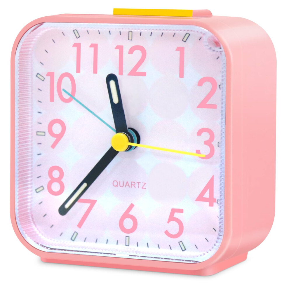 Aitvsfao Alarm Clock, Silent Alarm Clocks Bedside Non Ticking Table Bedside Clock Battery Powered Large Display Snooze Clocks For Heavy Sleeper Light
