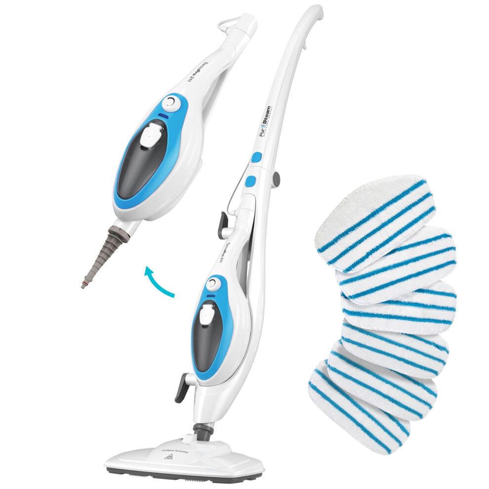 Pursteam World's Best Steamers Pursteam 10-In-1 Steam Mop With 6 Mop Pads, Floor Steamer With Detachable Handheld Steam Cleaner For Tile, Hardwood Floors