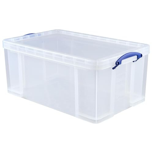 Really Useful Really Useful Box Plastic Storage 64 Litre Clear (Pack of 2) 1