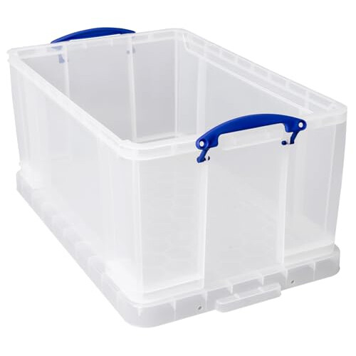 Really Useful Really Useful Box Plastic Storage 64 Litre Clear (Pack of 2) 2