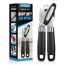 Tin Opener Can Opener Manual Multifunctional Heavy Duty with Magnet Lift [Ergonomic Curved Handle Grip] Stainless Steel, Non-Slip, Arthritis-Friendly