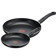 Tefal Twin Frying Pan Set 20/28cm Non-Stick, Dishwasher Safe, Black