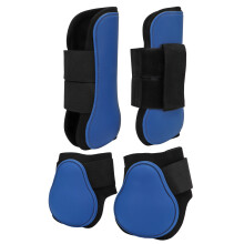 4 Stück Pferdebeinschutz bequemes PU Neopren Pferdestützstiefel für Rennen, Springen, Training, Set in Blau M