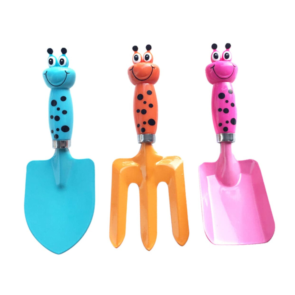 Iron Boys and Girls Gardening Tools 4-Piece Set Child-Friendly Shovel Trowel Rake for Outdoor Planting Activities-image-OPC-PJPPY57-NEW