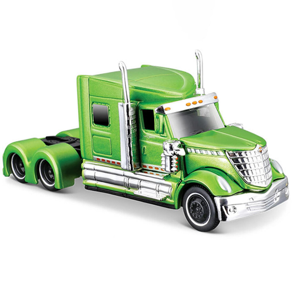 Semi Truck Toy 1/64 Scale Alloy Metal Diecast Heavy Trailer Head Model Green for Boys and Collectors-image-OPC-PJPPY5R-NEW