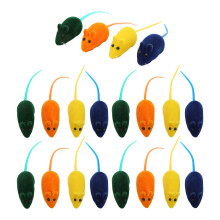 Juego de 20 ratones de juguete que chirrían - Juguete para gato de vinilo en 4 colores