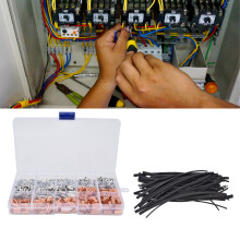 970 Stück/Set Rohrstromkreise Nicht-isolierte Anschlusse aus Messing PVC-Legierung Kabelhülsen Kit für Automobile