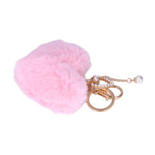 Portachiavi Pom Pom Cuore Rosa 10 x 7 cm Lega di zinco