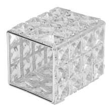 Porte-pinceaux de maquillage argenté au style européen 11,7 9,2 9,2 cm