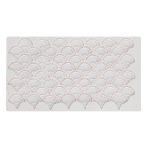 Silicone Fish Scale Cake Texture Mold 20cm Grey for Chocolate & Wedding 1