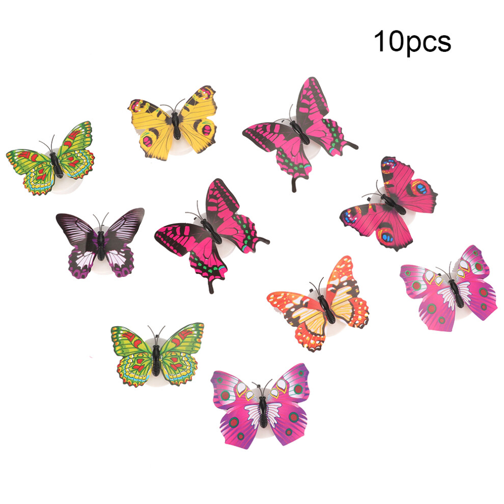 10Pcs Glowing Butterfly Luminous Wall Decals Diy Dark