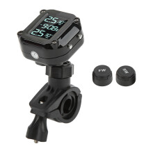 Motorcycle Tire Pressure Monitor System with 2 Sensors, LCD, IP67 Waterproof