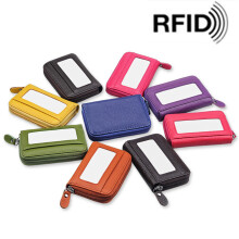 Bakeey KB09 Draagbare RFID Anti - scan Echte Lederen 12 Kaart Slots Munten Tas Portemonnee Credit Lock ID Kaart Houder
