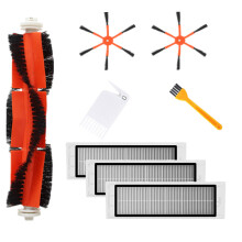 8 osaa osien harjan korvikkeita Xiaomi Roborock S6 S55 -pölynimuriin alkuperäiset sivuharjat*2 pääharjat*2 suodattimet*2 keltainen puhdistusharja