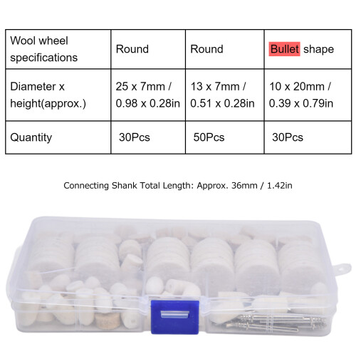 Polishing Buffing Wool Felt Wheels Kit 30/50pcs Rotary Tool Drill Attachments 2
