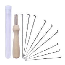 Felting Needles Set 11Pcs Wool Felt Needles with Wood Handle for DIY Craft - 3 Sizes with Storage Bottle