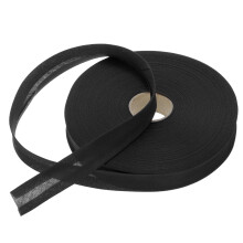 1 Inch Single Fold Bias Tape Polyester for Sewing and Quilting, 50 Yards Black Continuous Binding and Hemming Tape
