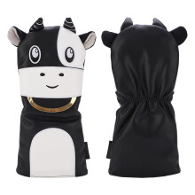 Golf Driver Head Cover Waterproof PU Plush 36x17cm Black