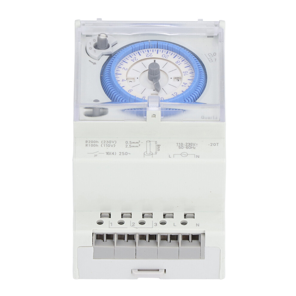 Mechanical Timer Switch 24H Din Rail 110-230V Power Reserve 8411342716443
