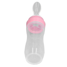 Cucharita dosificadora de silicona para bebé 120ml rosa