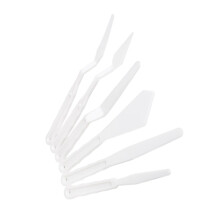 Flexible Plastic Palette Knife Spatula Set 6 Pieces for Oil Painting Artists and Students, Lightweight and Durable