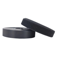 Sew on Hook and Loop Strips Fastening Tape 25 Meters Black Nylon Fabric 20mm Interlocking Tape for Sewing Accessories