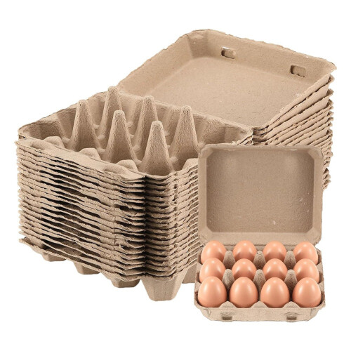 20 Pack Egg Cartons, Paper Pulp Square Cartons Egg
