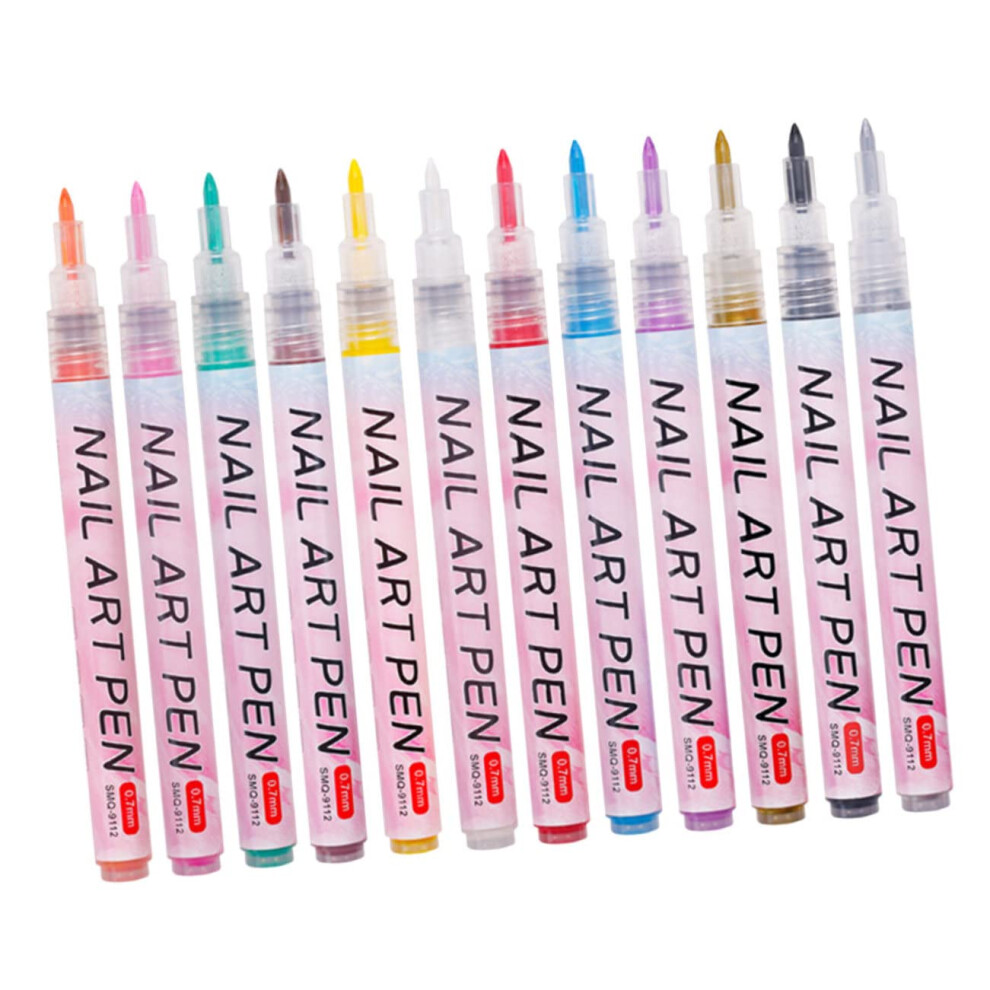12Pcs Nail Art Pens Lightweight Graffiti Pens for Easy DIY Nail Art for Beginners and Professionals with Intricate Designs