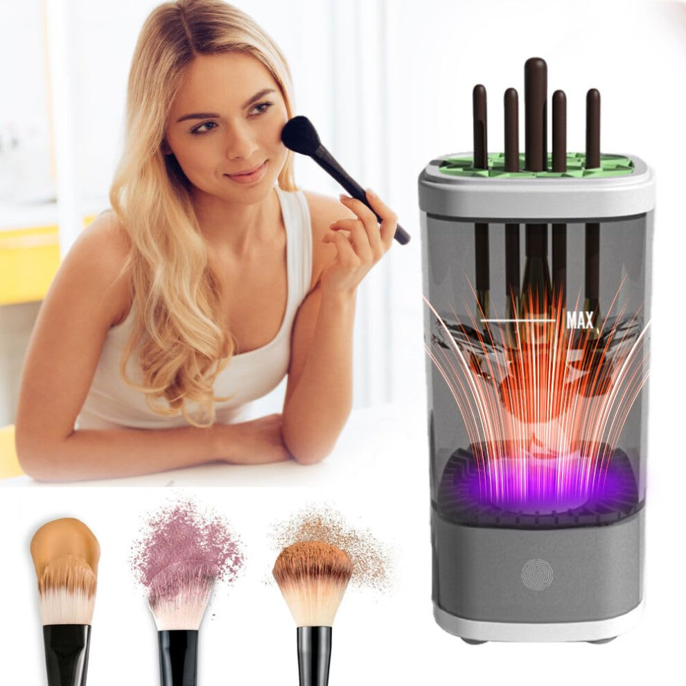 Makeup Brush Cleaner - Premium Electric Deep Clean Machine for Brushes & Sponges, Fast Drying, Automatic Cleaning Solution