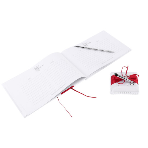 Wedding Guest Book With Pen Holder Sets Satin Bows