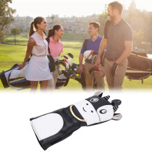 Golfclub-Kopfhaut Ball Driver PU Kopfhaube Cartoon Putter Cover Wasserdicht für Training Wettkampf Schwarz