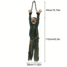 (male mummy) Halloween Mummy Skeleton & Pumpkin Hanging Ornament | Spooky Decor, Battery-Powered Fabric Yard Accent for Haunted House Atmosphere