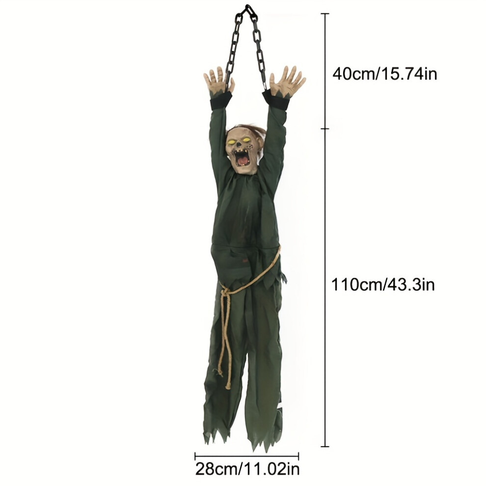 (Male Mummy) Halloween Mummy Skeleton & Pumpkin Hanging Ornament | Spooky Decor, Battery-Powered Fabric Yard Accent For Haunted House Atmosphere 9320279757452