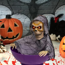 (Grey Ghost Candy Plate) Toy Role Playing Set, Halloween Decoration-Halloween Skull Candy Tray -2 Styles to Choose From, Halloween Indoor Decoration
