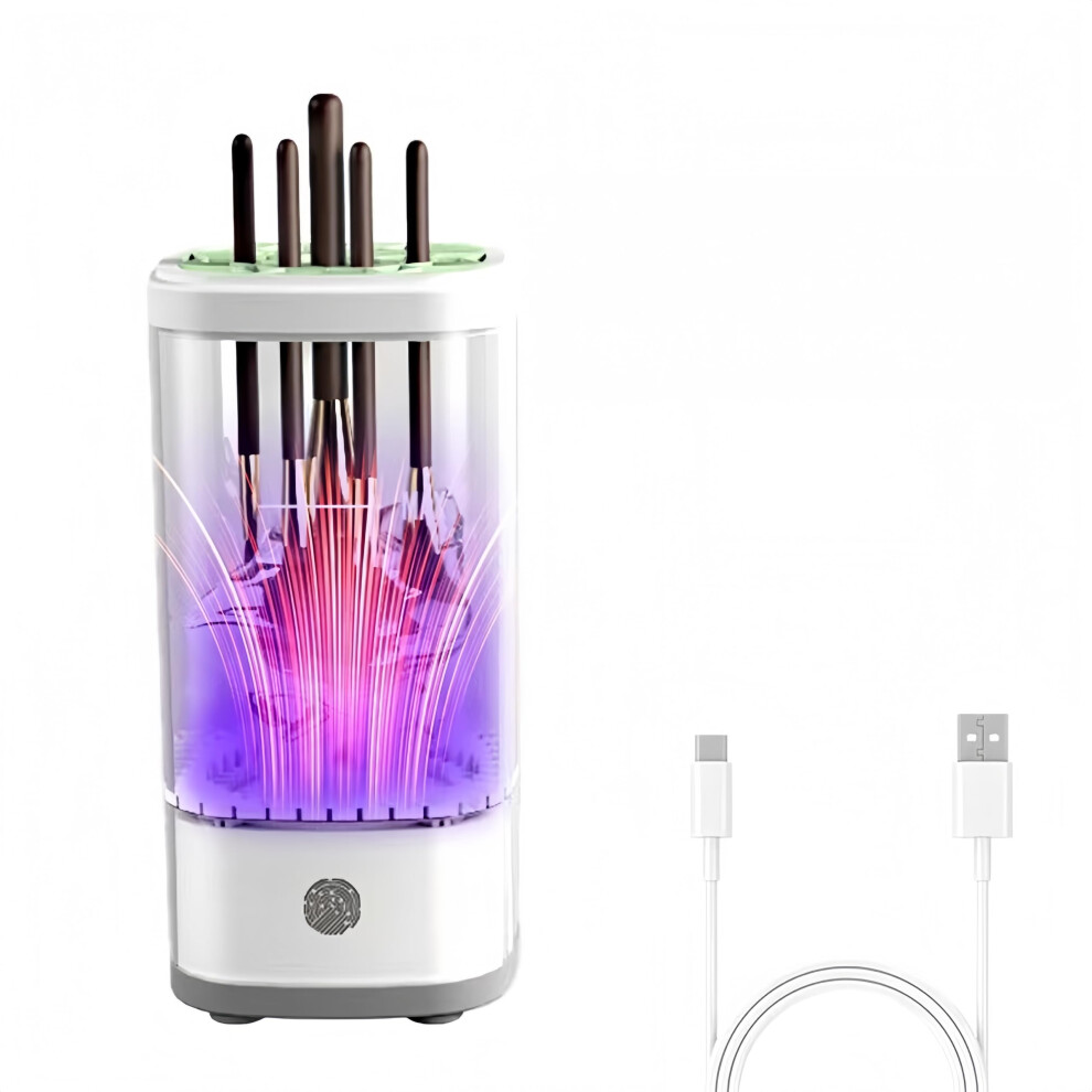 Light Electric Makeup Brush Cleaner And Dryer Machine With Uv-C For Fast Drying, Deep Cleaning, And Quiet Operation For Home And Salon Use