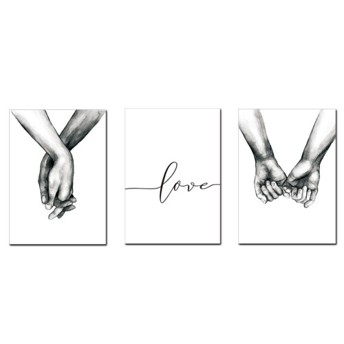 3Pcs 21x30cm Simple Abstract Drawing Hand Letter