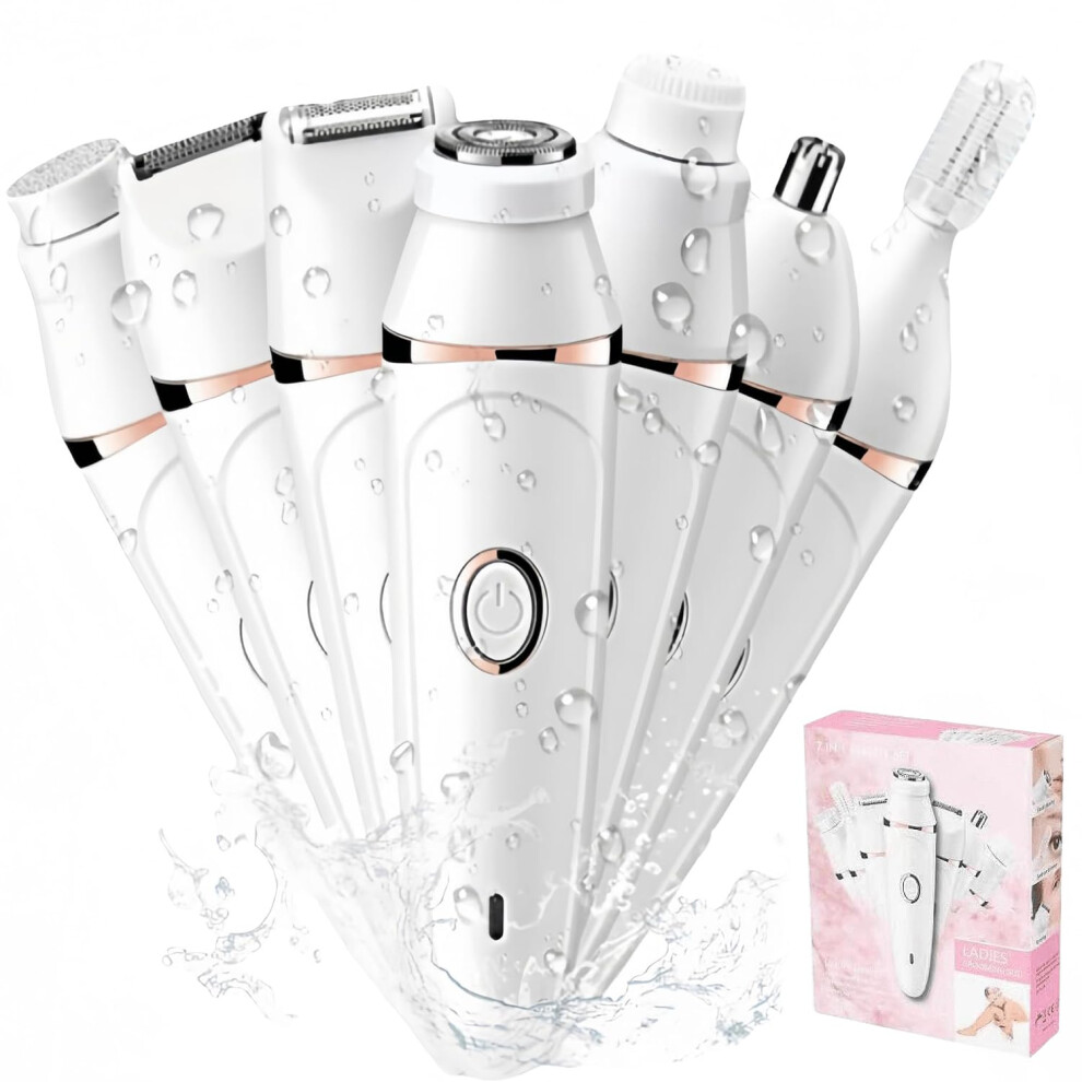 Women Face Epilator for Facial Hair Removal, 7-in-1 Painless Shaver for Legs, Bikini, and Underarms