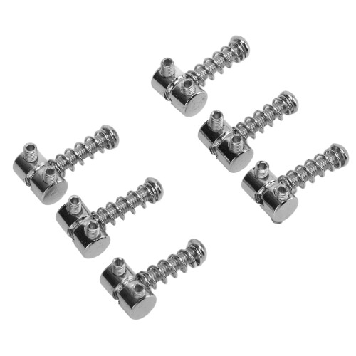 6 pezzi di selle metalliche per corde e viti a molla, argento 1