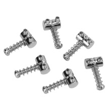 6 pezzi di selle metalliche per corde e viti a molla, argento