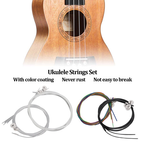 16Pcs Multicolor Ukulele Strings Universal Nylon Replacement for Friends Coated 2