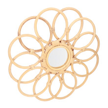 Espejo Boho de ratán natural y vidrio 503 g 45x11 cm