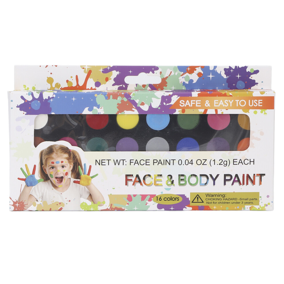 Face Body Paint 16 Colors Safe Hypoallergenic DIY